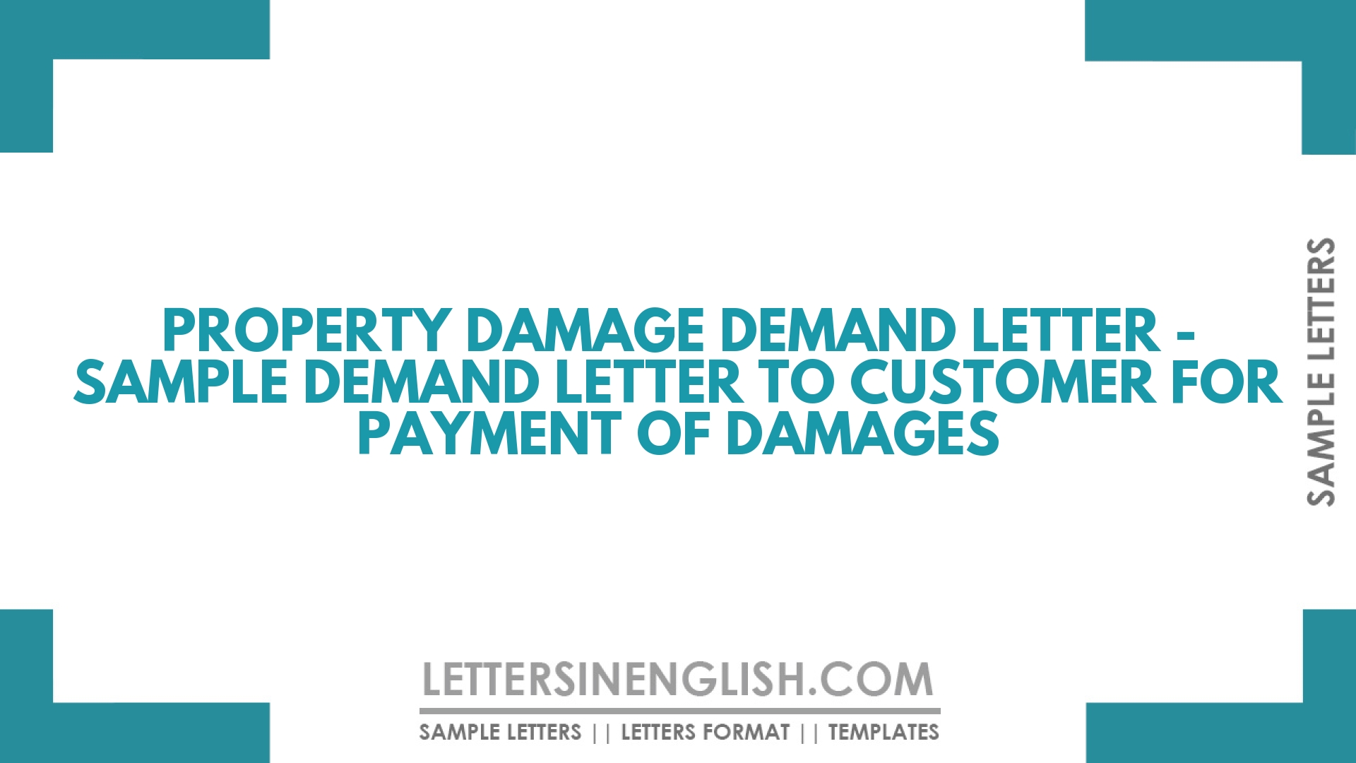 Property Damage Demand Letter Sample Demand Letter To Customer For Payment Of Damages