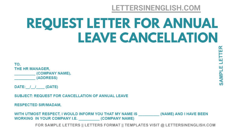 Request Letter to Carry Forward Annual Leave - Sample Letter Requesting ...