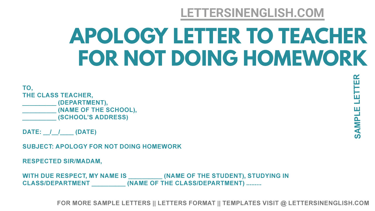 letter writing for not doing homework