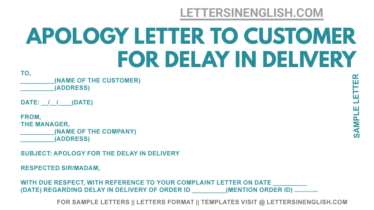 Apology Letter For Delay In Delivery Vrogue Co