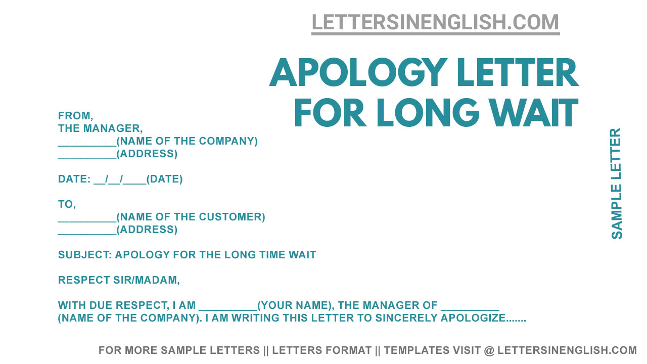 Apology Letter to Customer for Long Wait Sample Apology Letter for