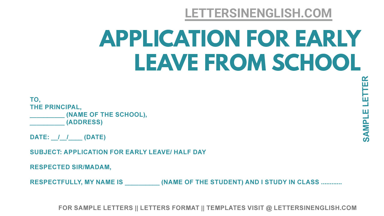 application letter for leave early