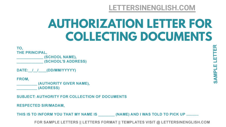 Authorization Letter To Courier Company For Receiving A Package ...