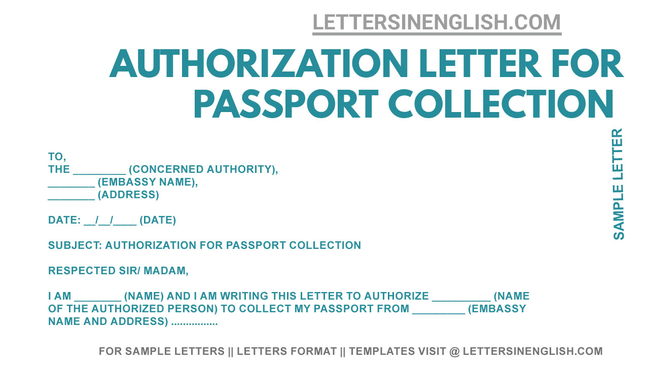 Marvelous Info About Authorization Letter Sample To Claim Passport 