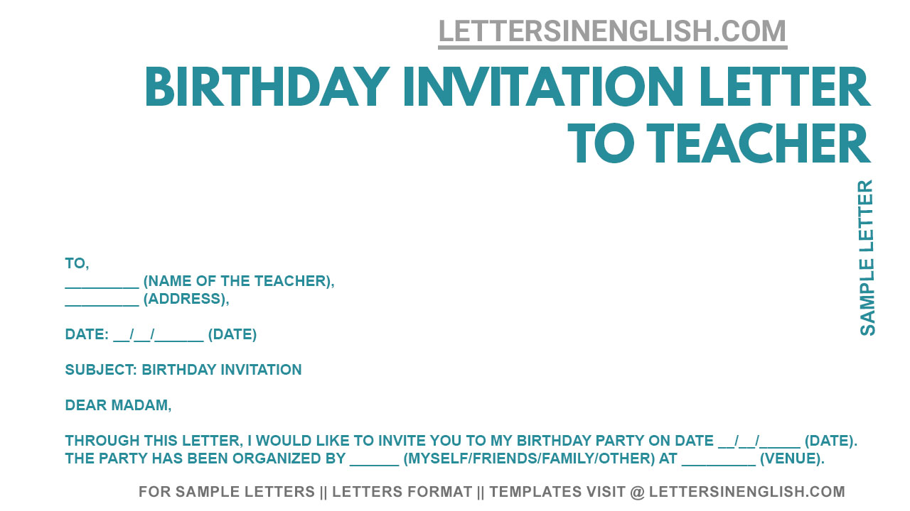 Birthday Invitation Letter To Friend Sample Invitation Letter To 