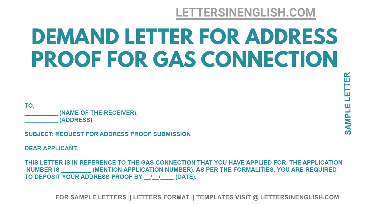 application letter for gas connection address change