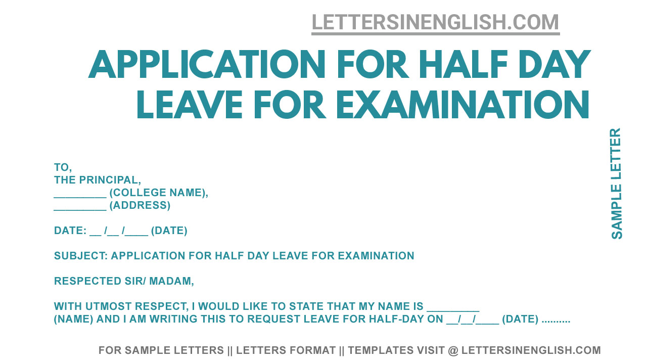 application letter for half day leave in school