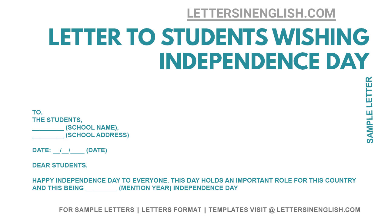 Independence Day Letter to Students - Sample Letter to the Students