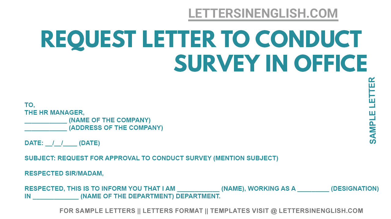 Request Letter for Approval to Conduct Survey - Sample Letter ...