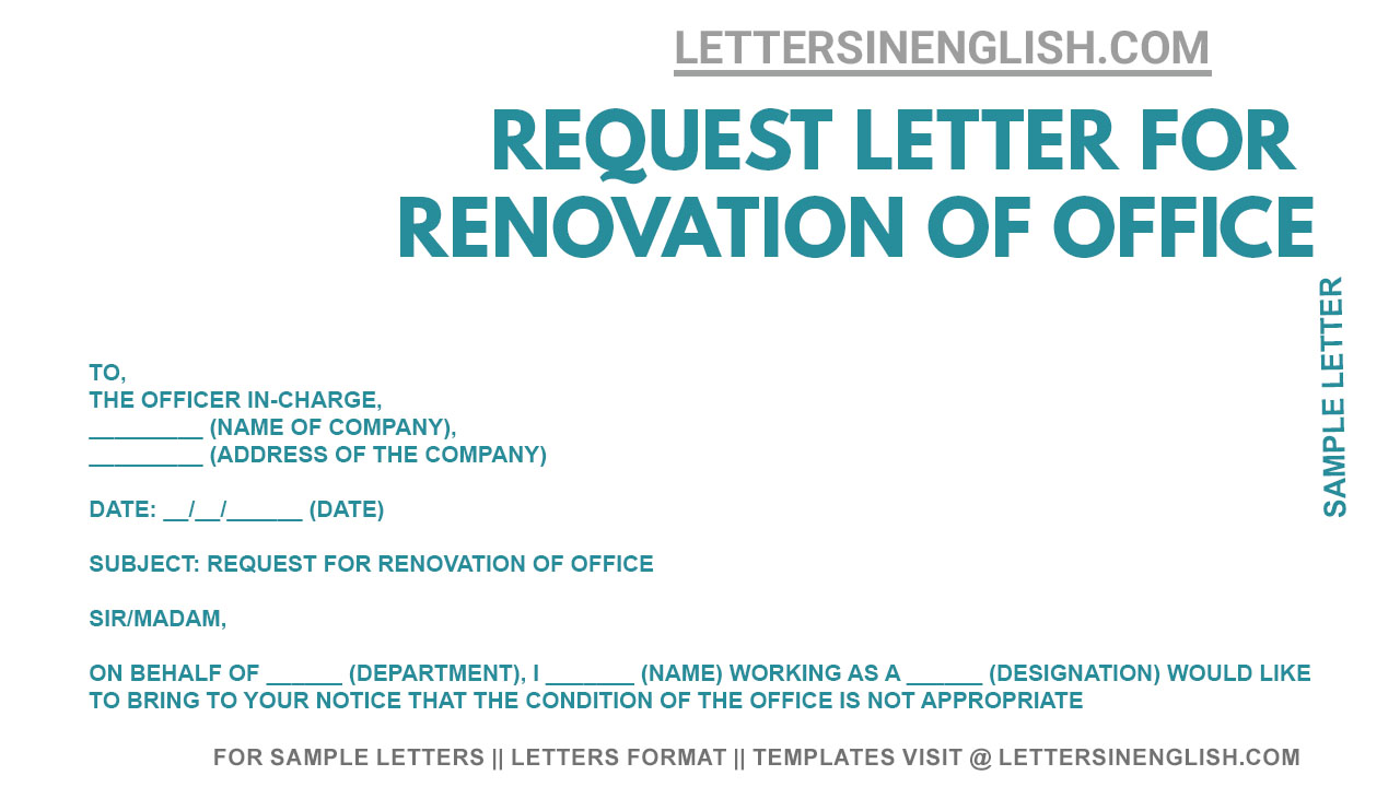 Letter To Society For Renovation Of Flat 4679