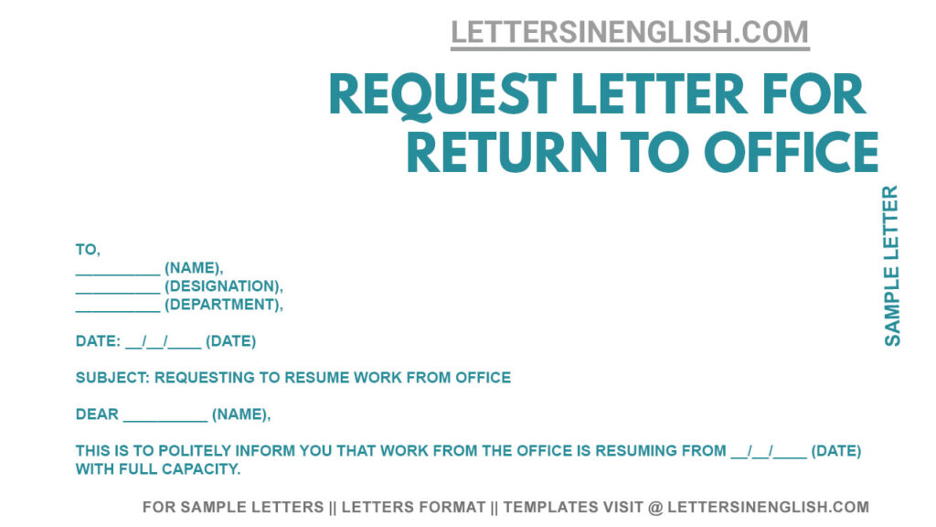 Request Letter for Return to Work - Sample Letter Requesting for ...