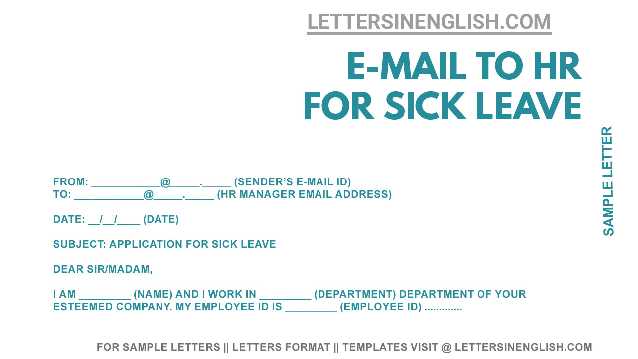 Write An Email For Sick Leave Sample Mail To HR For Sick Leave 