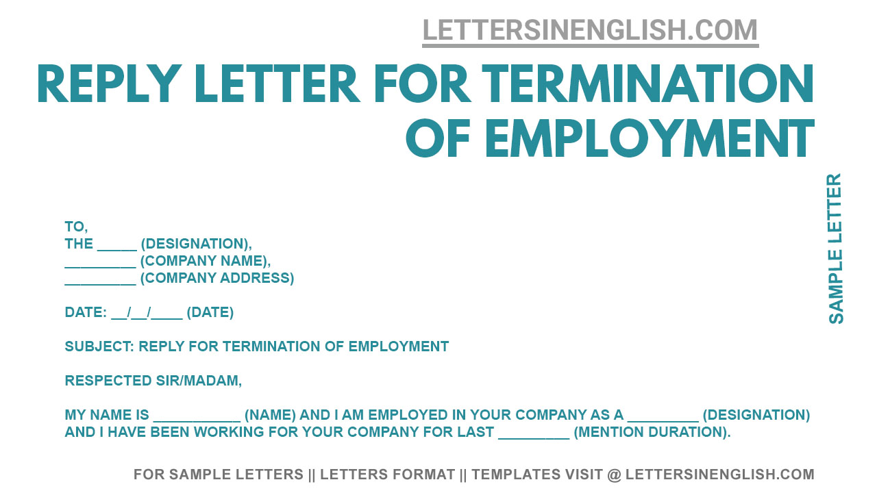 Reply Letter to Termination of Contract - Reply to Contract Termination ...