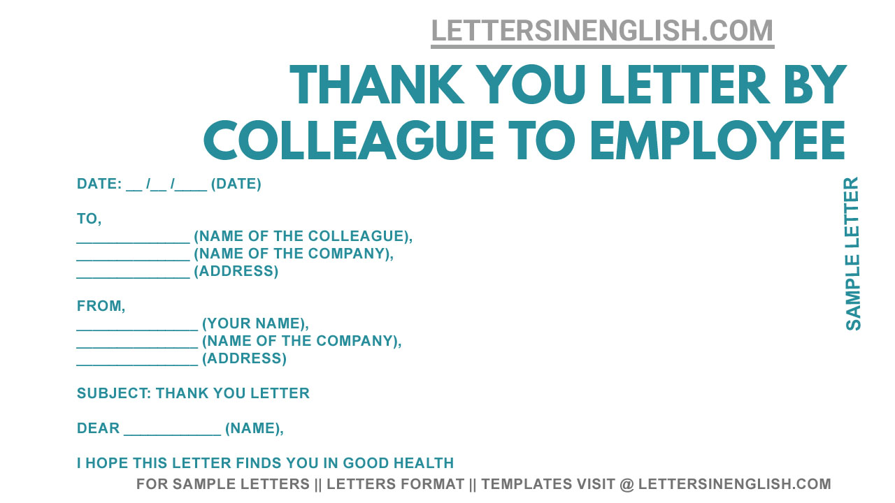 Thank You Letter By Colleague To Employee When Leaving Company ...