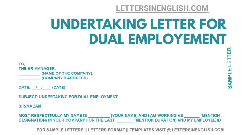 Undertaking Letter for Construction Work - Sample Undertaking Letter ...