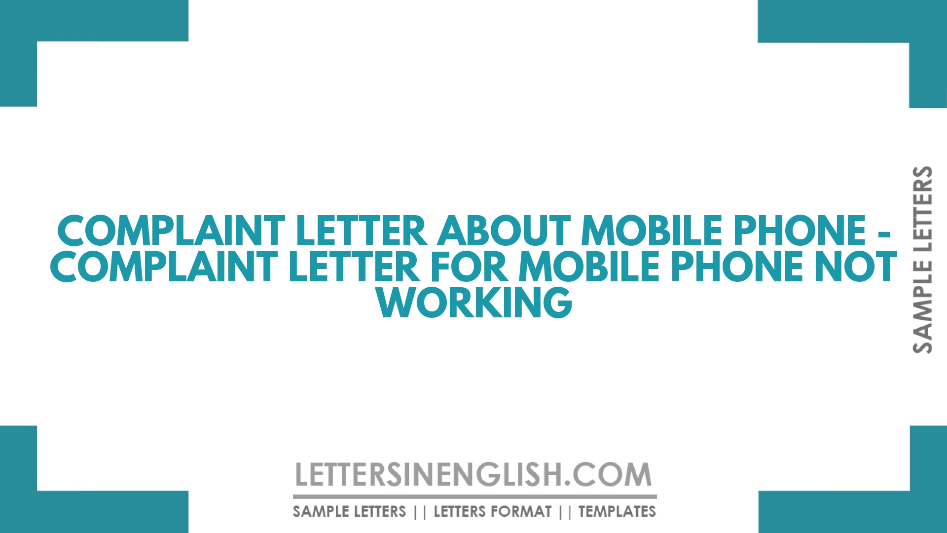 Complaint Letter About Mobile Phone - Complaint Letter For Mobile Phone ...