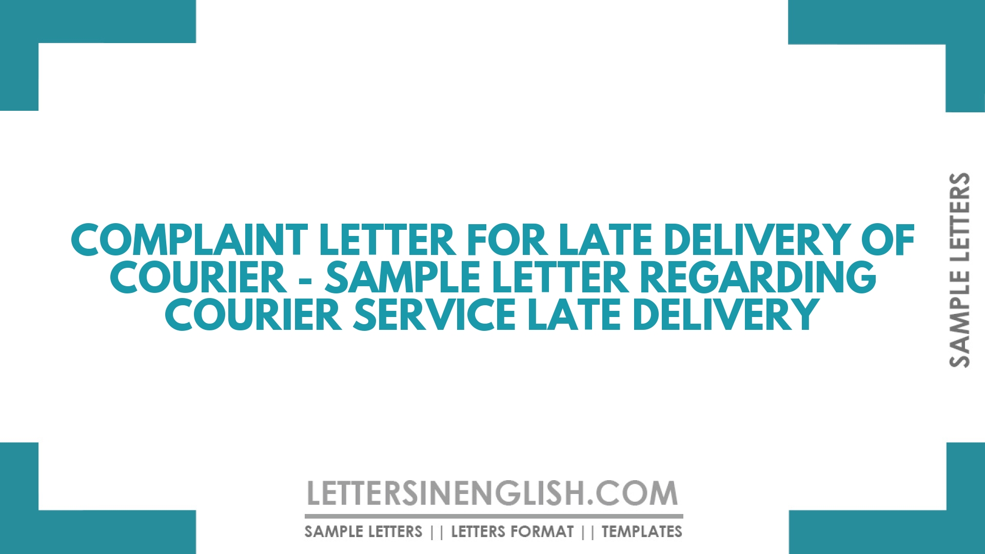 Sample Complaint Letter For Late Payment