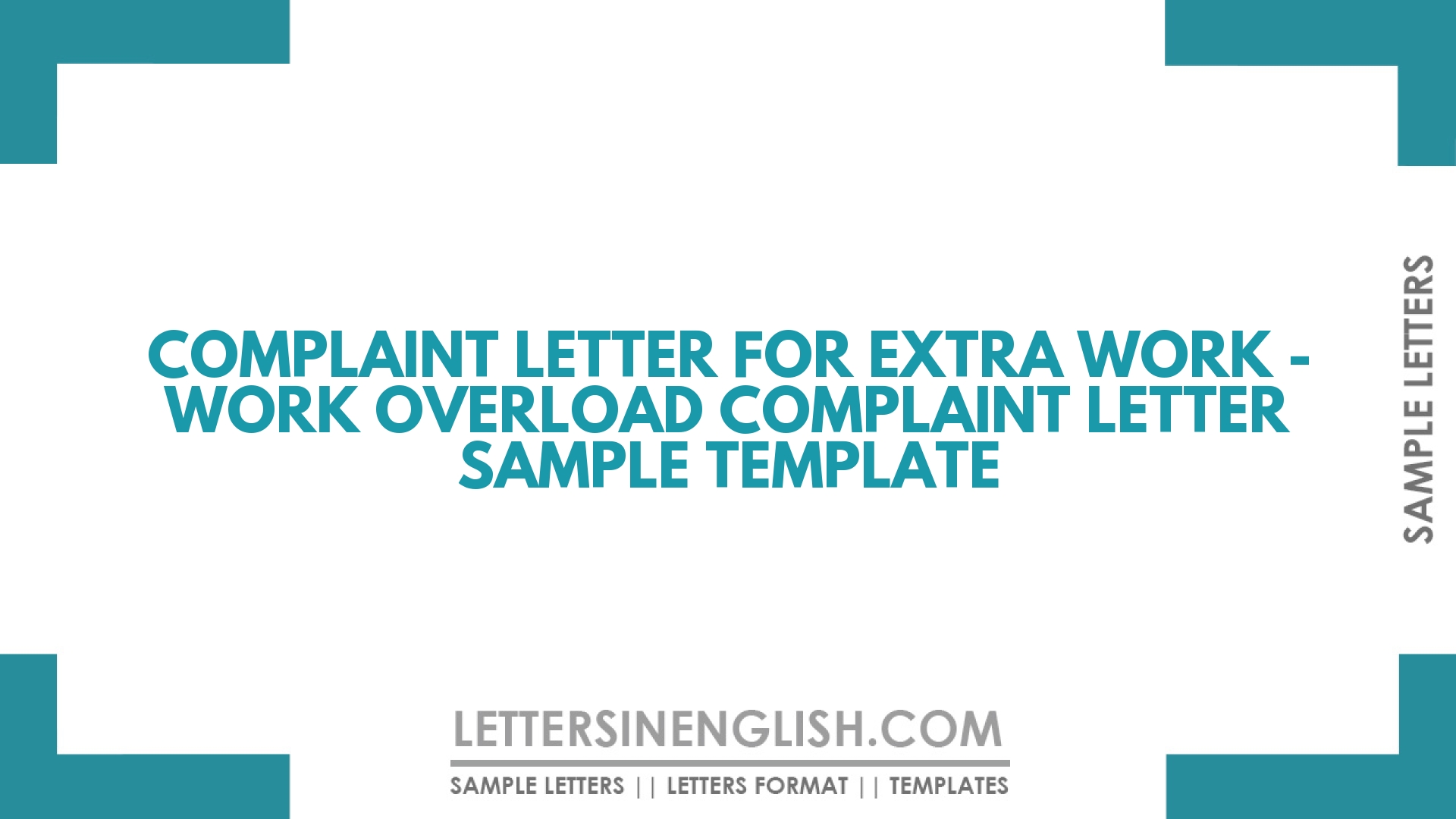 Complaint Letter for Extra Work - Work Overload Complaint Letter Sample ...