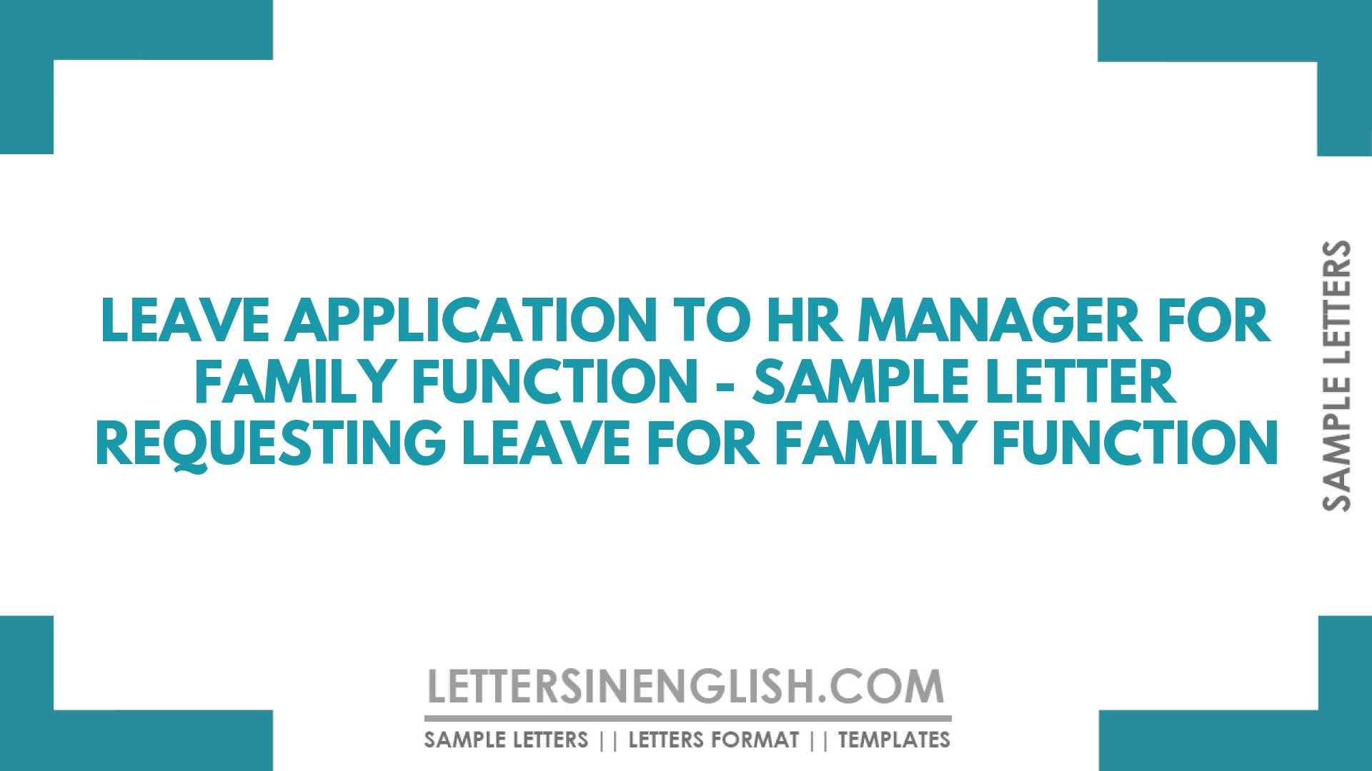 leave-application-to-hr-manager-for-family-function-sample-letter