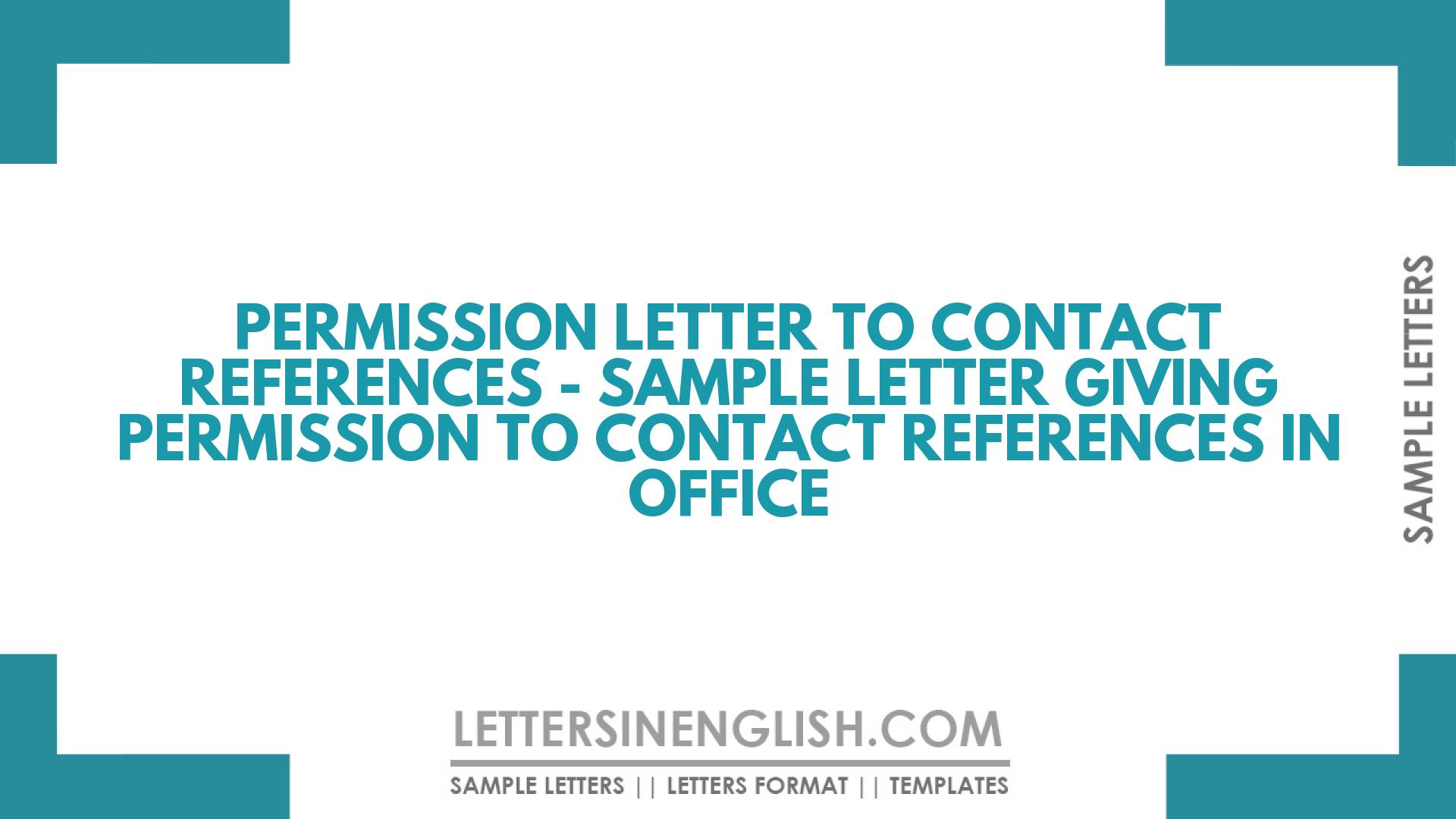 How To Write A Letter Giving Permission To Someone