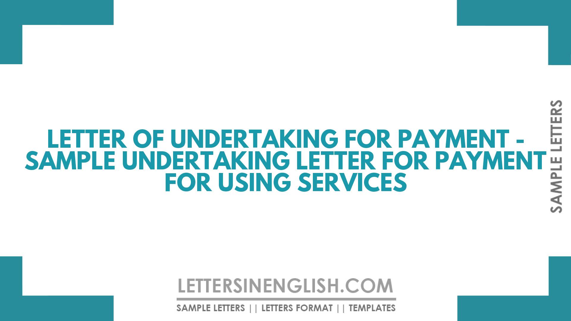 Letter of Undertaking for Payment - Sample Undertaking Letter for