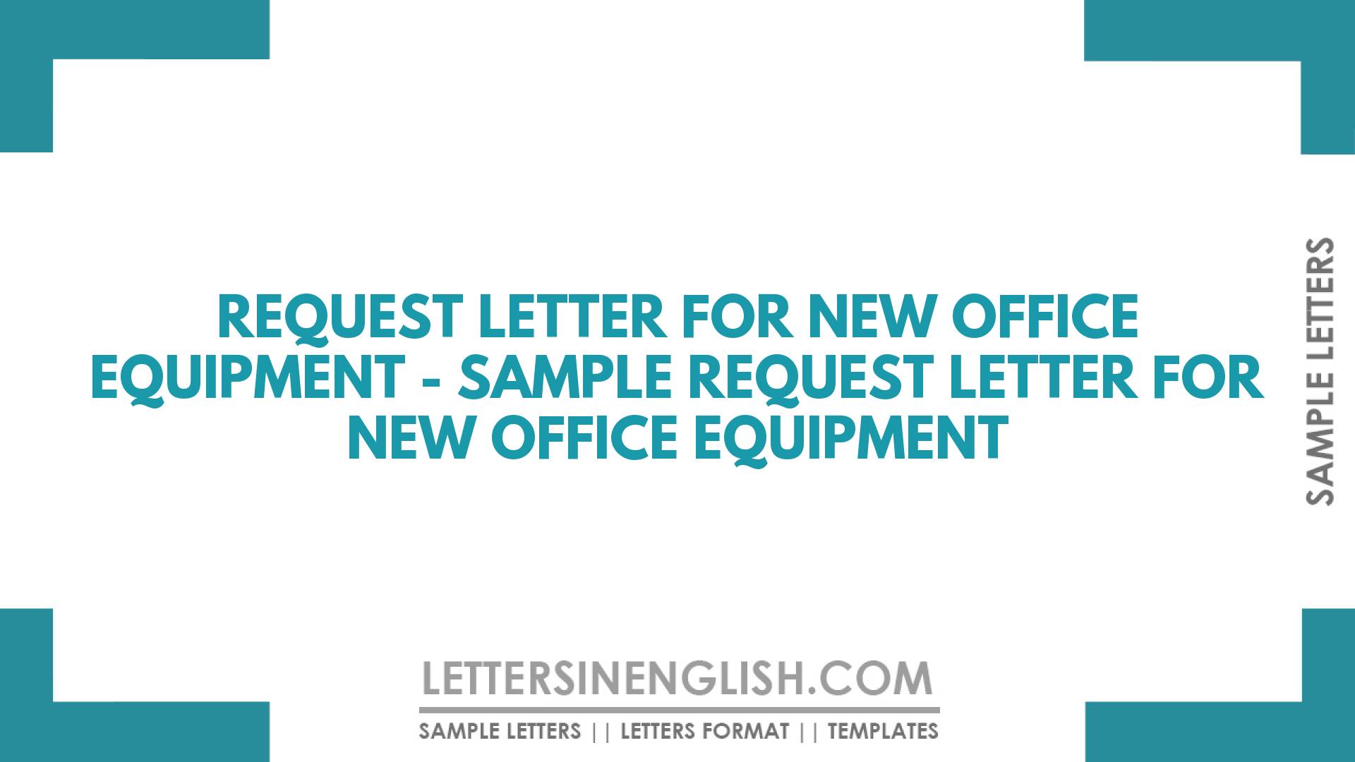 How To Write A Letter Of Request For Equipment