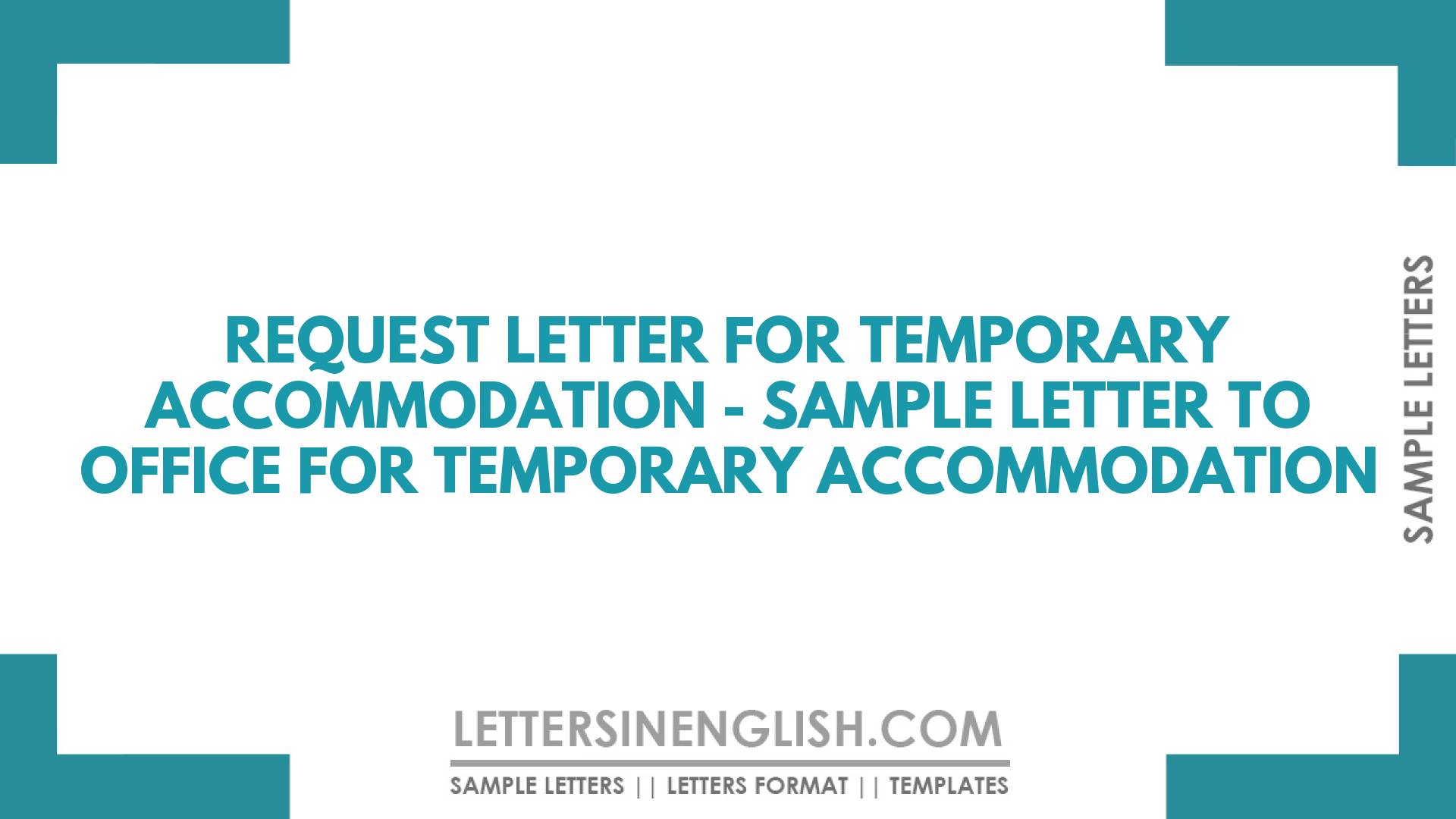 Request Letter For Change Of Accommodation - Sample Letter Requesting ...